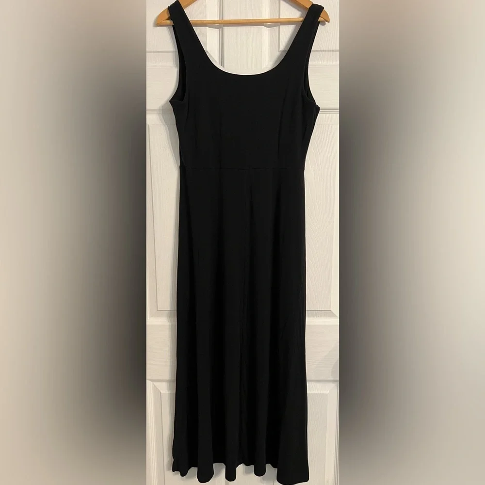 Old Navy Women’s Size Large Black Casual Fit and Flare Maxi Sleeveless Dress - Picture 5 of 7